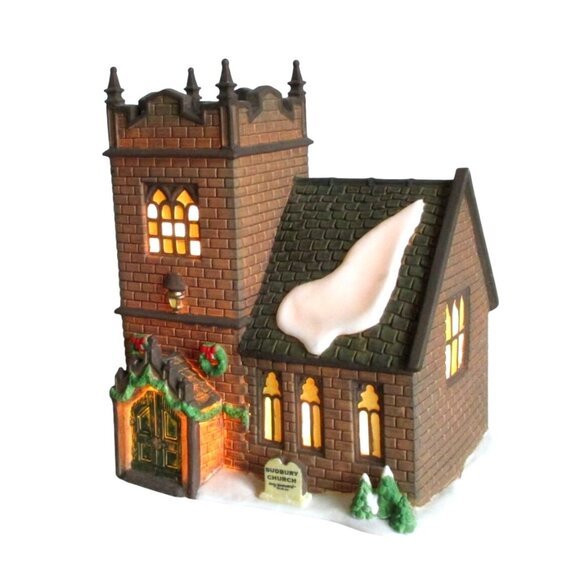 Dept.56 Dickens Sudbury Church Christmas Village Light-Up House Building - Picture 2 of 10